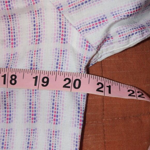 Bugatchi Pink & White Shaped Fit Button Down Collared Dress Shirts Men Size M - Picture 8 of 12